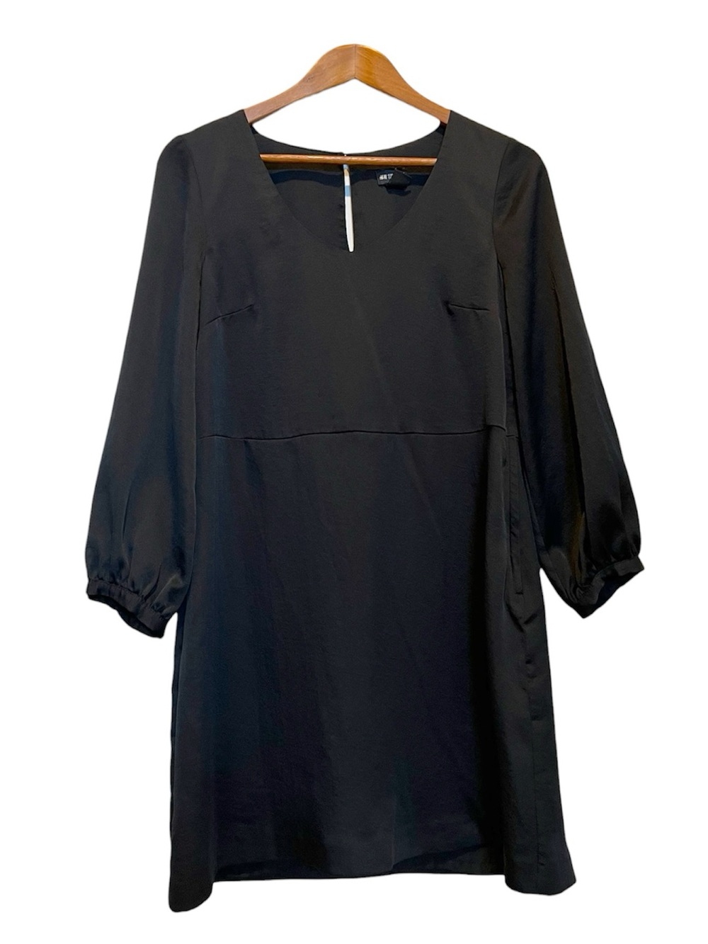 H&M Conscious Collection Women’s Dress Black Long Sleeve Mini Babydoll Size 8